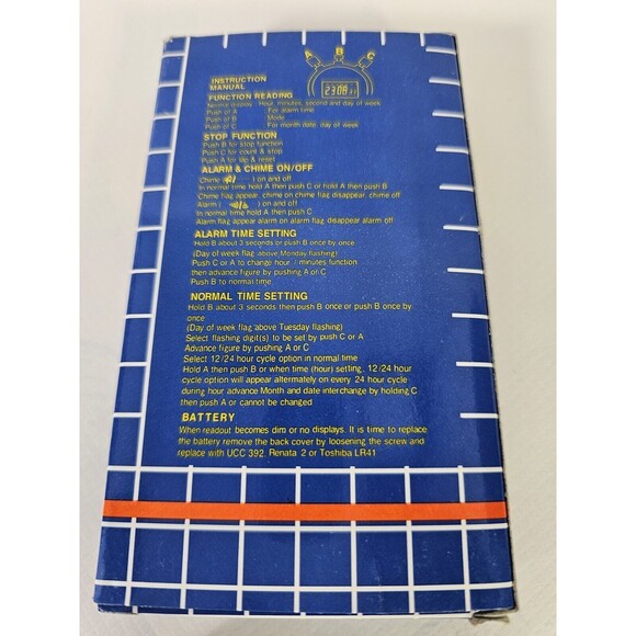 Professional Quartz Timer Stopwatch Blue/new In Box. Digital Display - Picture 6 of 7